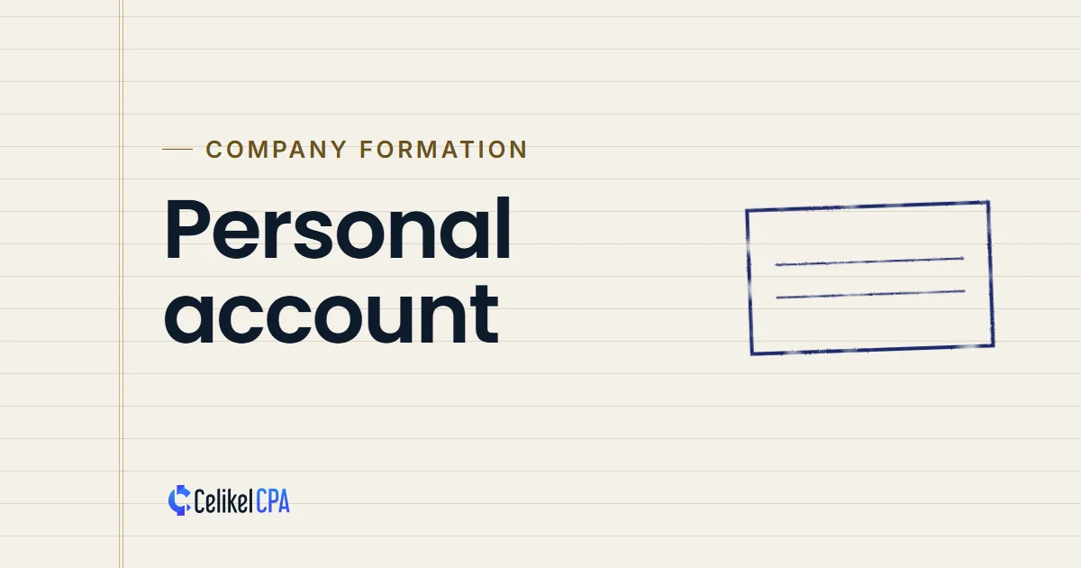 Celikel CPA article cover: "Personal account" under the label Company formation
