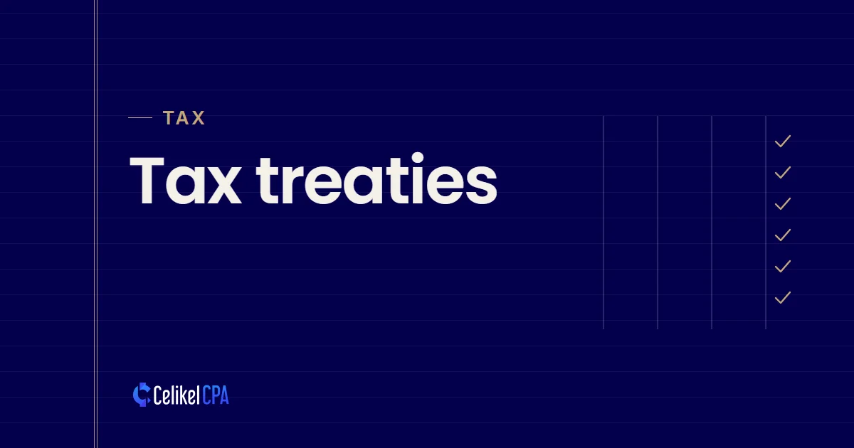 Celikel CPA article cover: "Tax treaties" under the label Tax