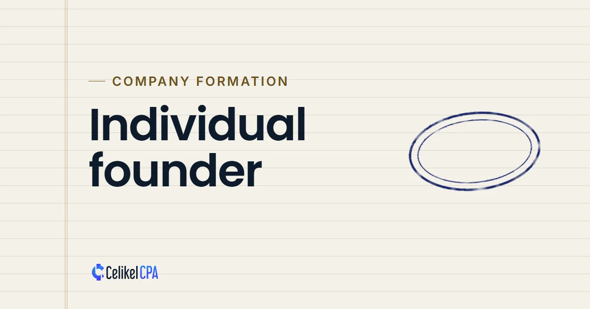 Celikel CPA article cover: "Individual founder" under the label Company formation
