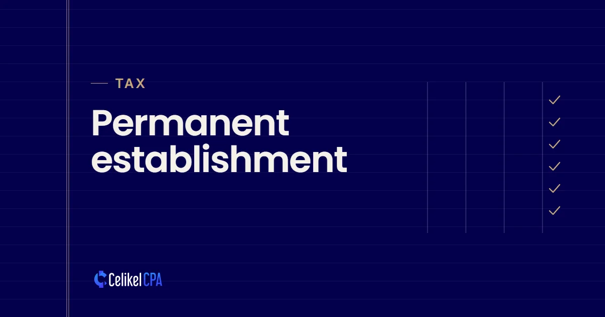 Celikel CPA article cover: "Permanent establishment" under the label Tax