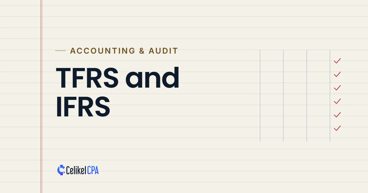 Celikel CPA article cover: "TFRS and IFRS" under the label Accounting & audit
