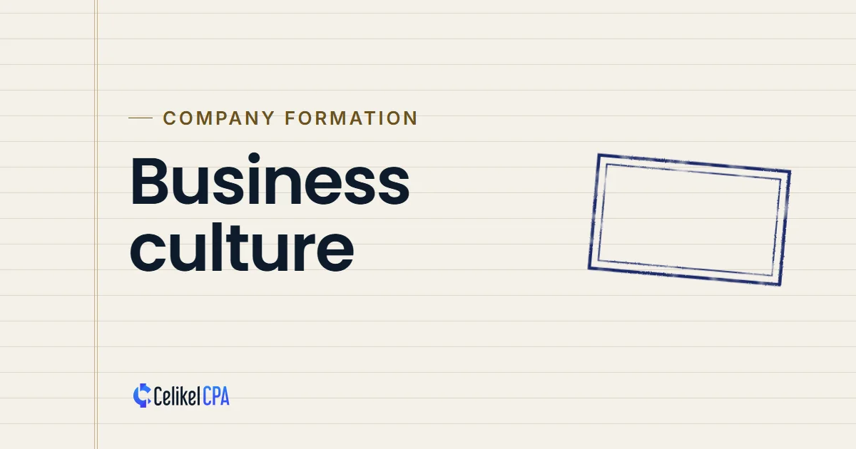 Celikel CPA article cover: "Business culture" under the label Company formation
