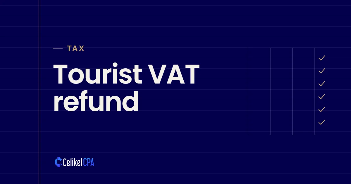 Celikel CPA article cover: "Tourist VAT refund" under the label Tax
