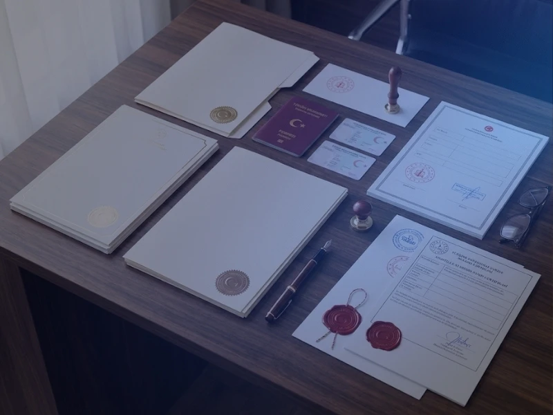 Turkish legal documents and official stamps for company registration